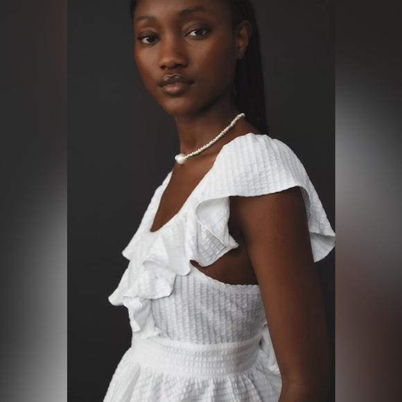 Maeve Ruffled Peplum Open-Back Top Cotton Size M NWT - Picture 8 of 13